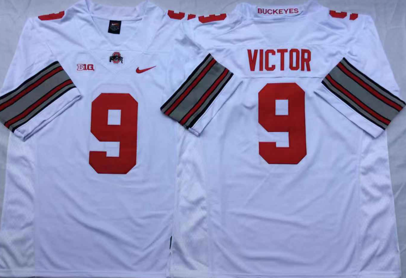 NCAA Men Ohio State Buckeyes White #9 VICTOR->ncaa teams->NCAA Jersey